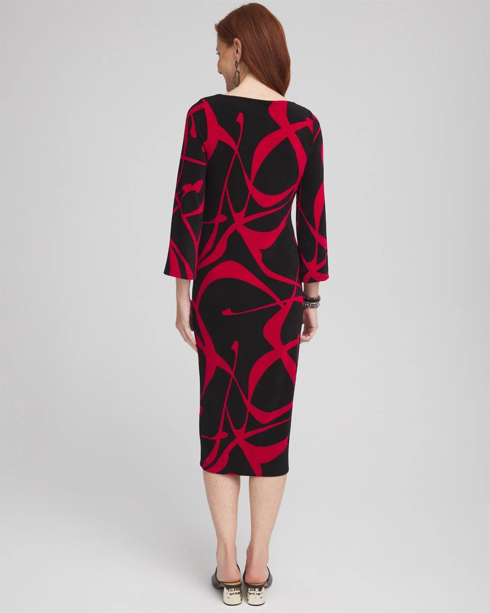 Travelers™ Bell Sleeve Boat Neck Dress click to view larger image.