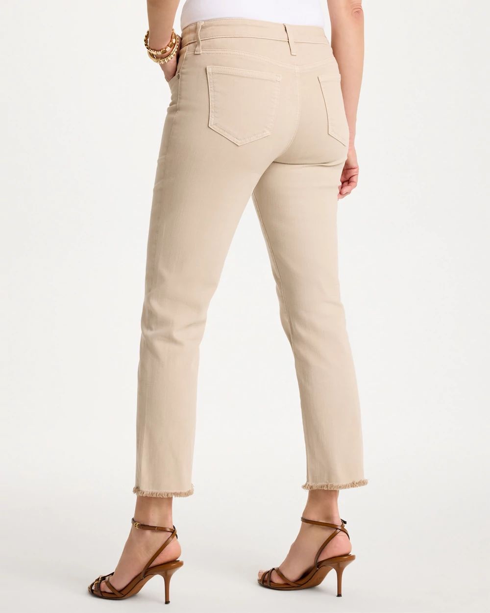 Girlfriend Slim Frayed Crop Jeans click to view larger image.