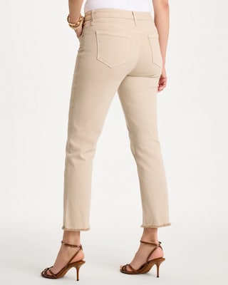 Girlfriend Slim Frayed Crop Jeans click to view larger image.