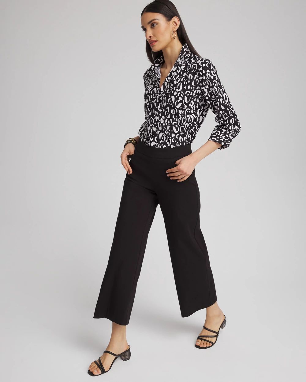 Petite Brigitte Wide Leg Cropped Pants click to view larger image.