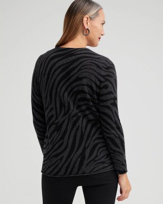 Cashmere Zebra Crew Neck Sweater click to view larger image.