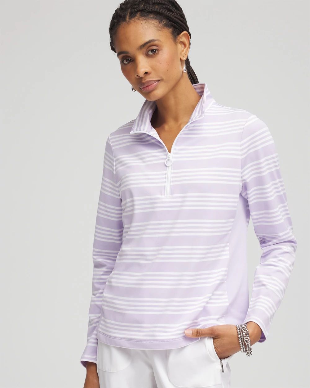 Zenergy® UPF Stripe Long Sleeve Top