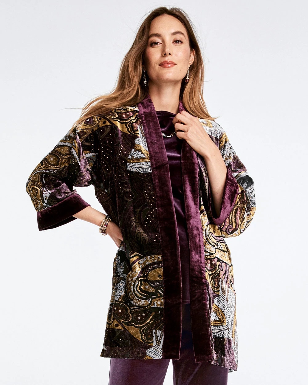 Travelers™ Collection Velvet Burnout Kimono