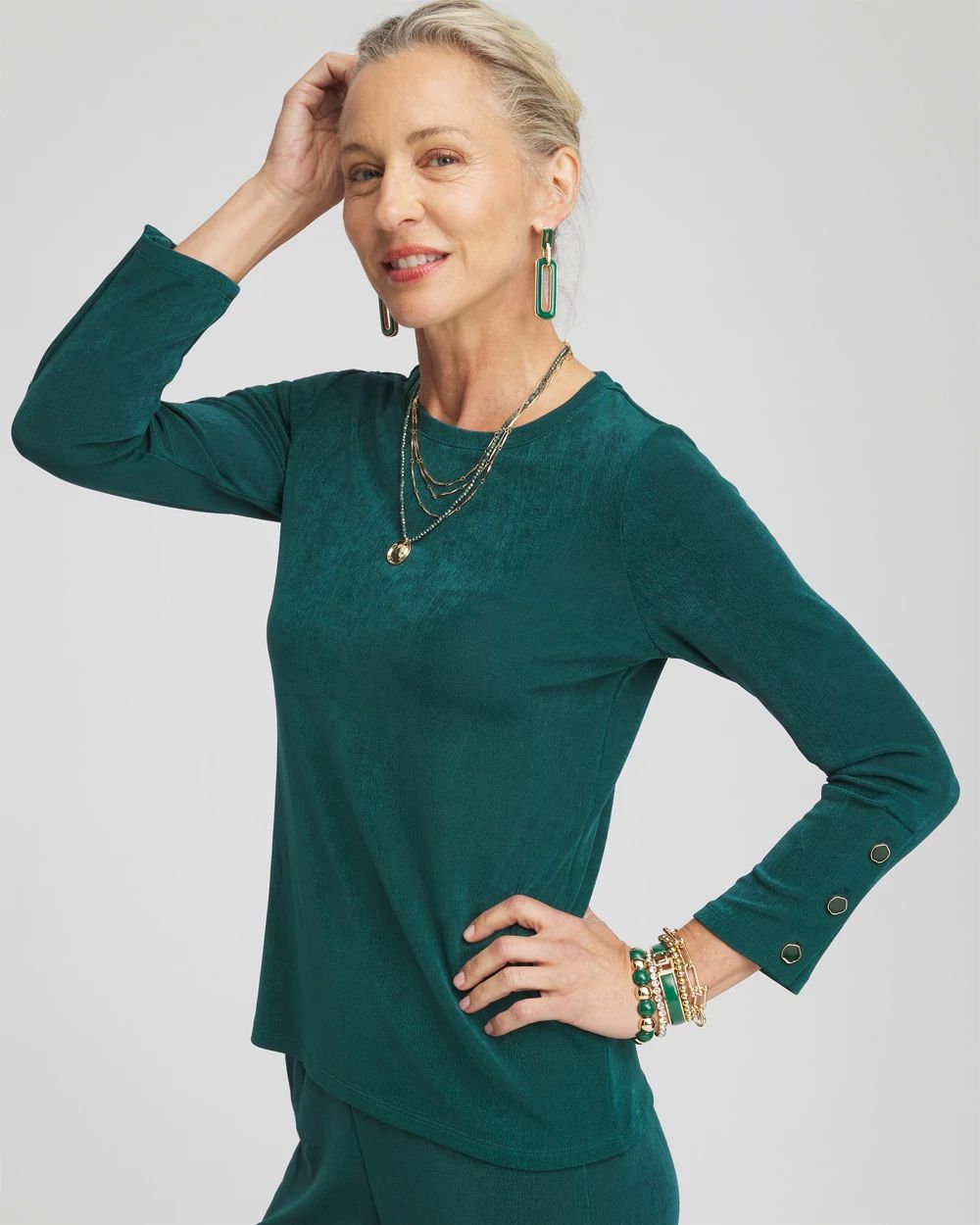 Travelers™ Button Sleeve Layering Top