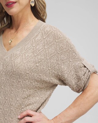 Mini Sequin Stitch Pullover Sweater
