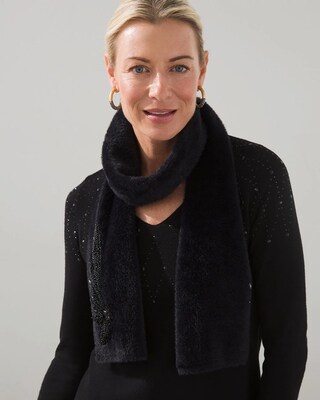 Faux Fur Embellished Scarf