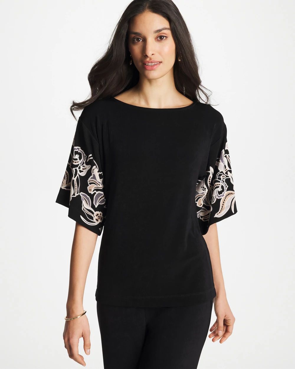 Travelers™ Border Kimono Sleeve Top