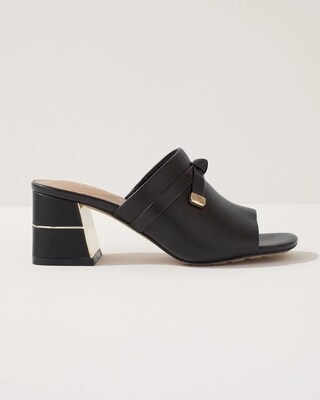 Black Leather Slides
