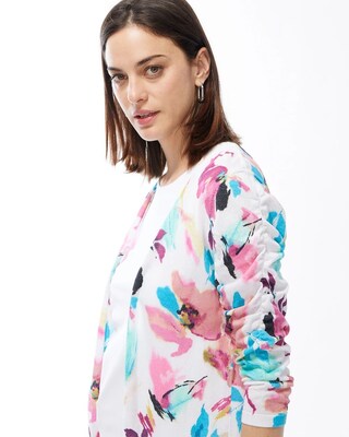 Summer Romance Floral Ruched Cardigan