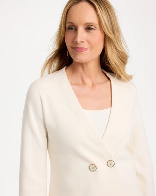 Double Breasted Long-Sleeve Cardigan click to view larger image.