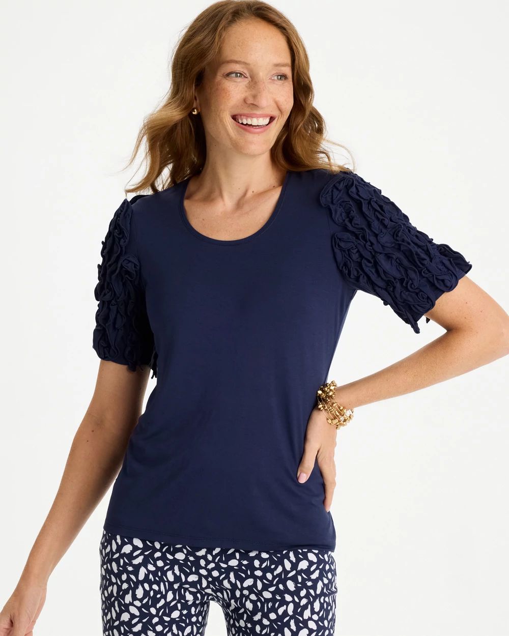 Knit 3D Sleeve Tee