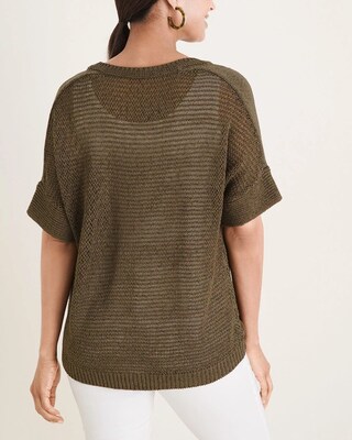 Mesh Sweater-Knit Tee