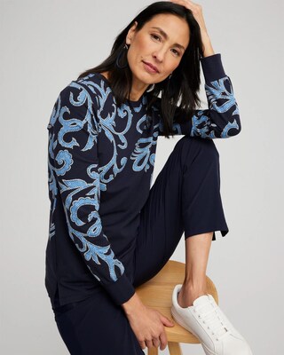 Zenergy® Scroll Print Pullover