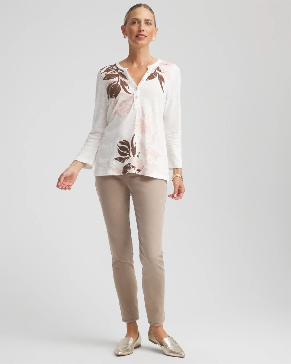 Slub Split Neck Henley Tee