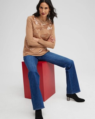 ECOVERO Sequin Animal Print Sweater