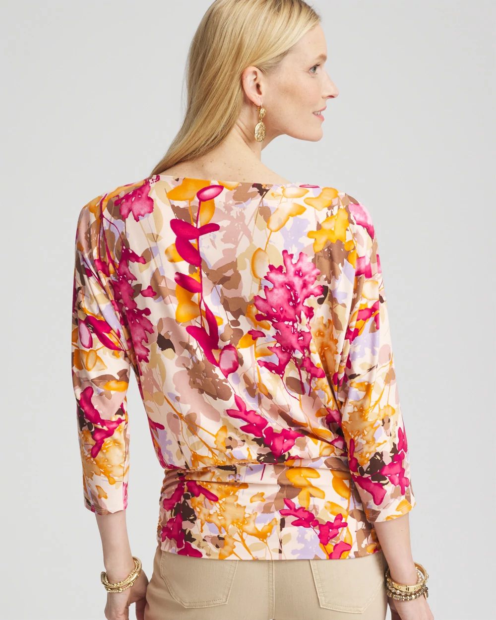 Touch of Cool™ Floral Banded-Hem Top