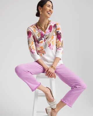 Pima 3/4-Sleeve Print Tee click to view larger image.