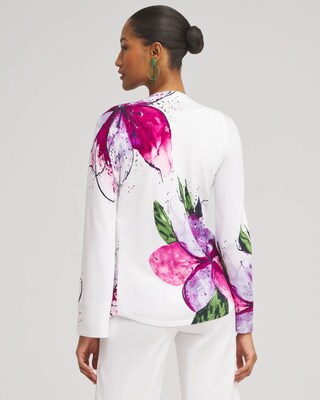 Spun Rayon Petals Flare Sleeve Cardigan