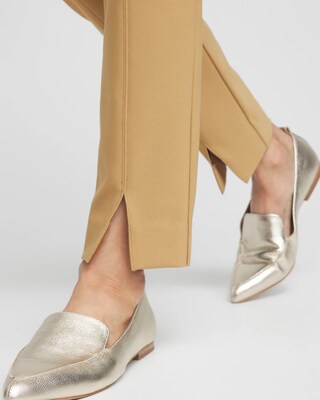 Bi-Stretch Front Seam Slit Ankle Pants click to view larger image.