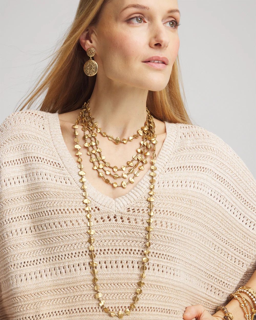 Gold Nugget Collar Necklace
