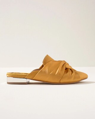 Pleated Satin Mules