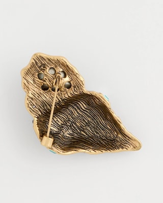 Faux Blue Halo Diamond Conch Shell Brooch click to view larger image.