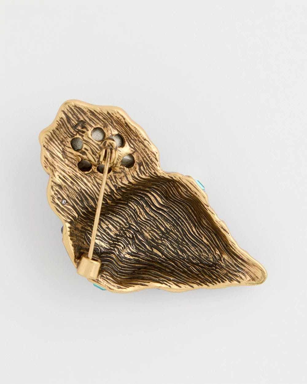 Faux Blue Halo Diamond Conch Shell Brooch