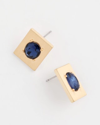 Blue & Gold Stud Earrings click to view larger image.