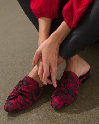 Rose Jacquard Mules