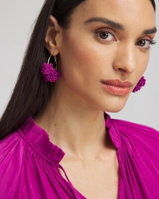 No Droop™ Violet Seed Bead Cluster Earrings