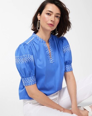 Poplin Drama Sleeve Top