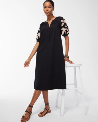 Embroidered Raglan Dress