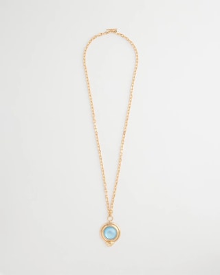 Twice As Nice Aqua Pendant Necklace
