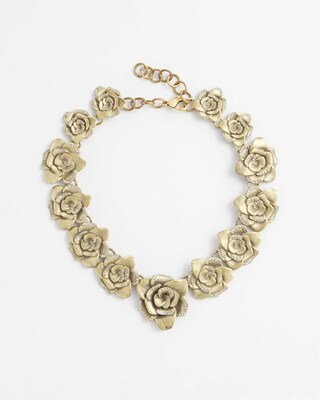 Gold Tone Flower Collar Necklace