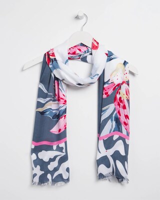 Silk Blend Floral Oblong Scarf