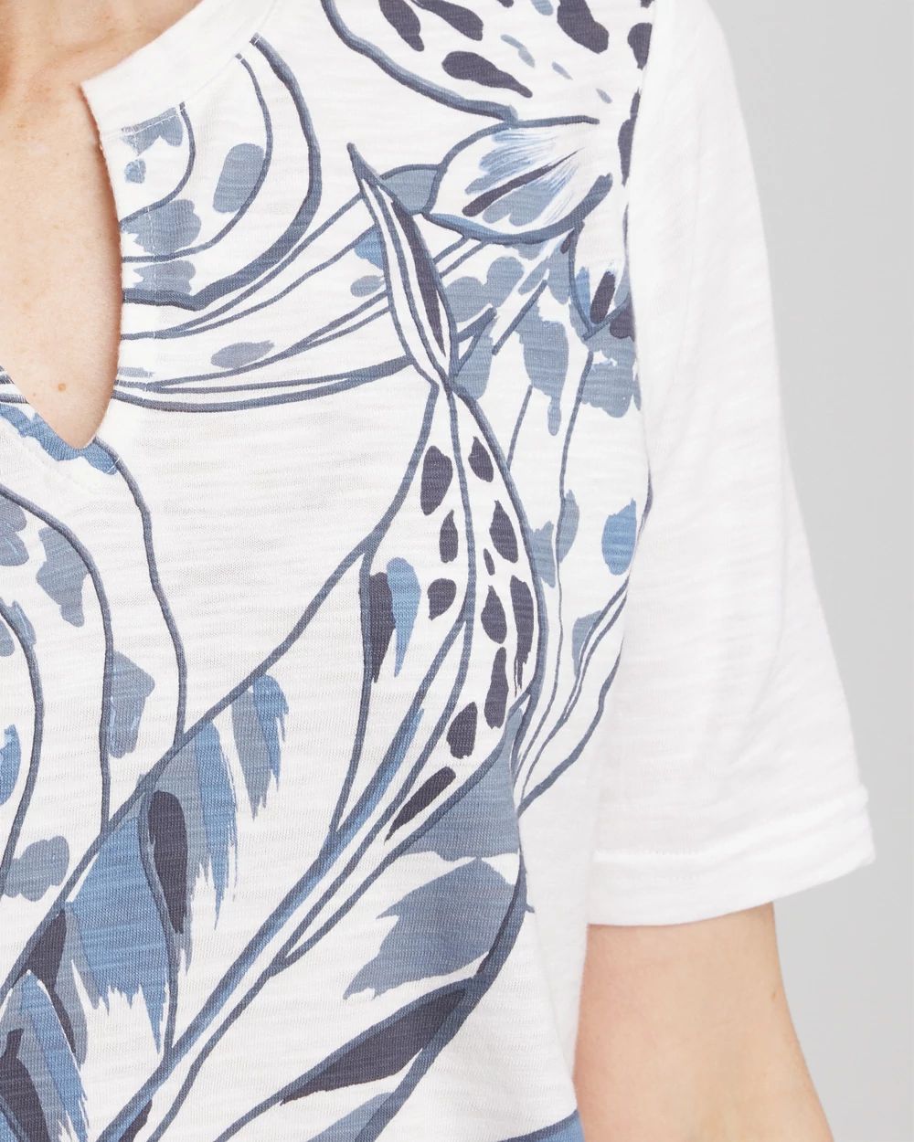 Floral Notch Neck Tee