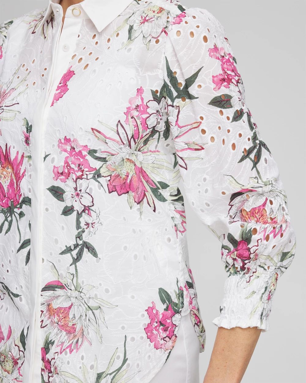Floral Eyelet Shirt