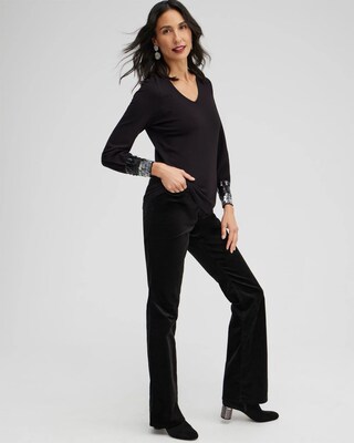 Sequin Cuff Pullover Sweater