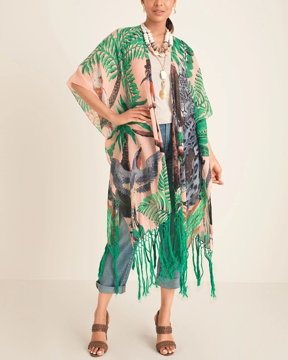 Aratta Cotton Tropical Print Ruana Wrap | Chico's