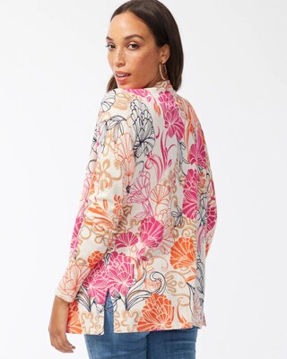 Spun Rayon Warm Floral Cardigan