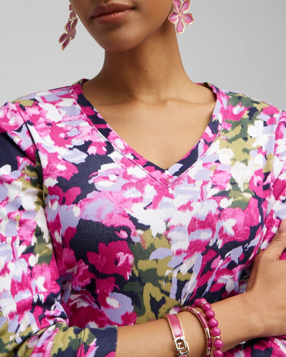 Floral Everyday 3/4 Sleeve Tee