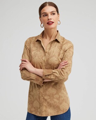 No Iron Stretch Golden Lotus Shirt
