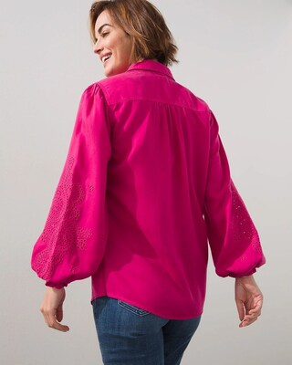 Touch of Cool Eyelet Sleeve Top