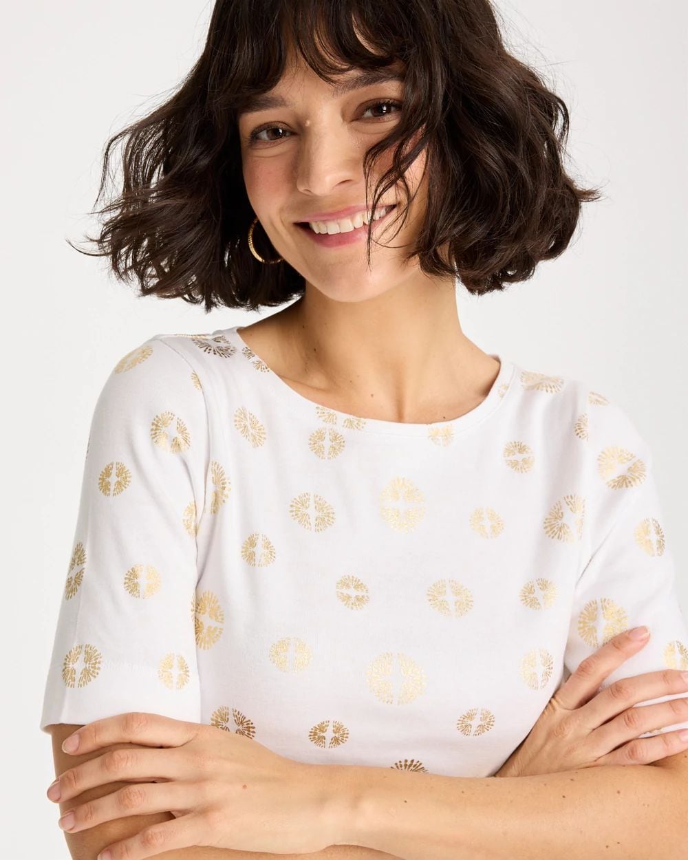 Stamped Pima Elbow Sleeve Tee