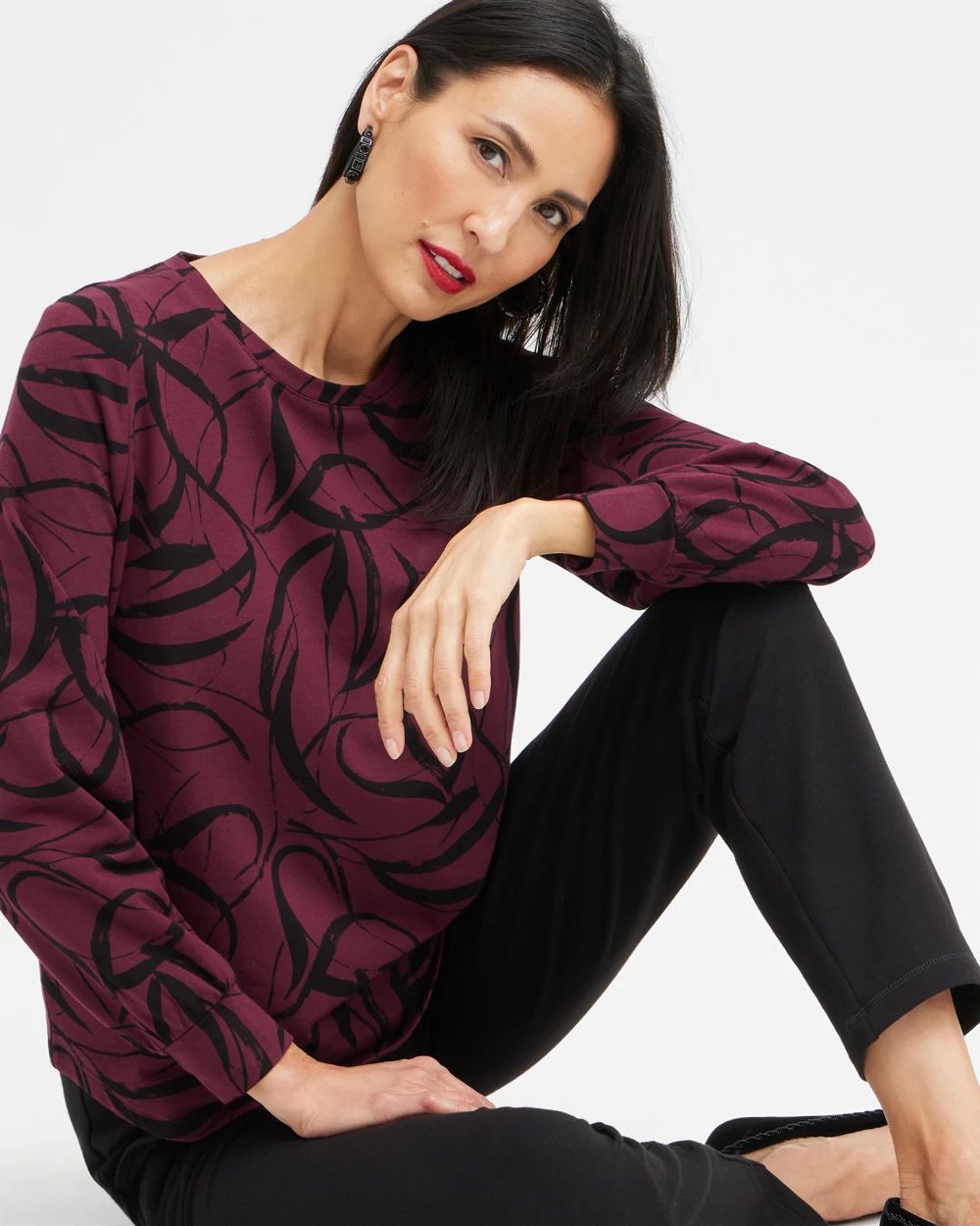Zenergy® Ribbon Print Sweatshirt