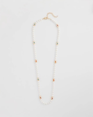 Goldtone Faux Pearl Single-Strand Necklace