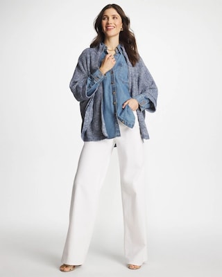 Rounded Hem Zip-Front Ruana click to view larger image.