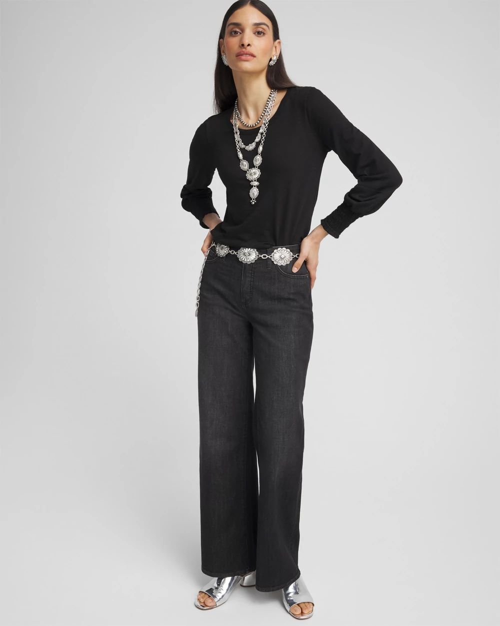 Smocked Long Sleeve Tee