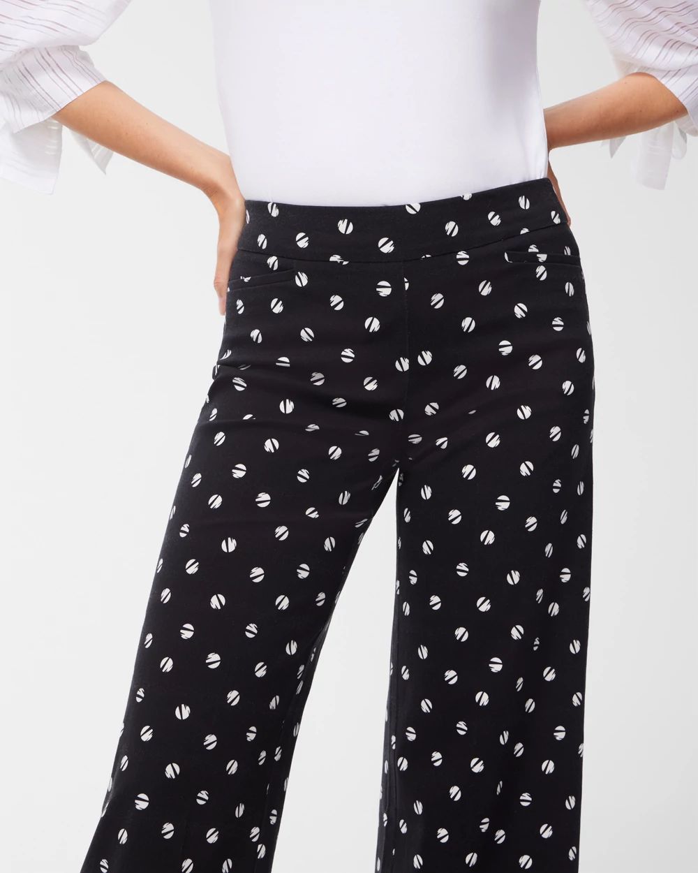 Brigitte Dot Print Wide Leg Cropped Pants