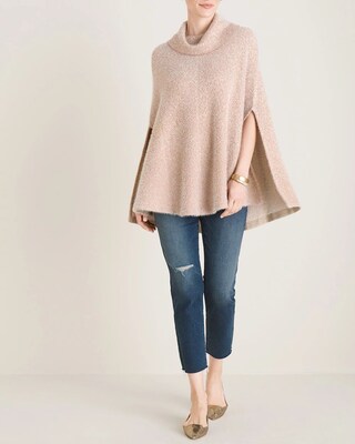 Fuzzy Shine-Knit Cape